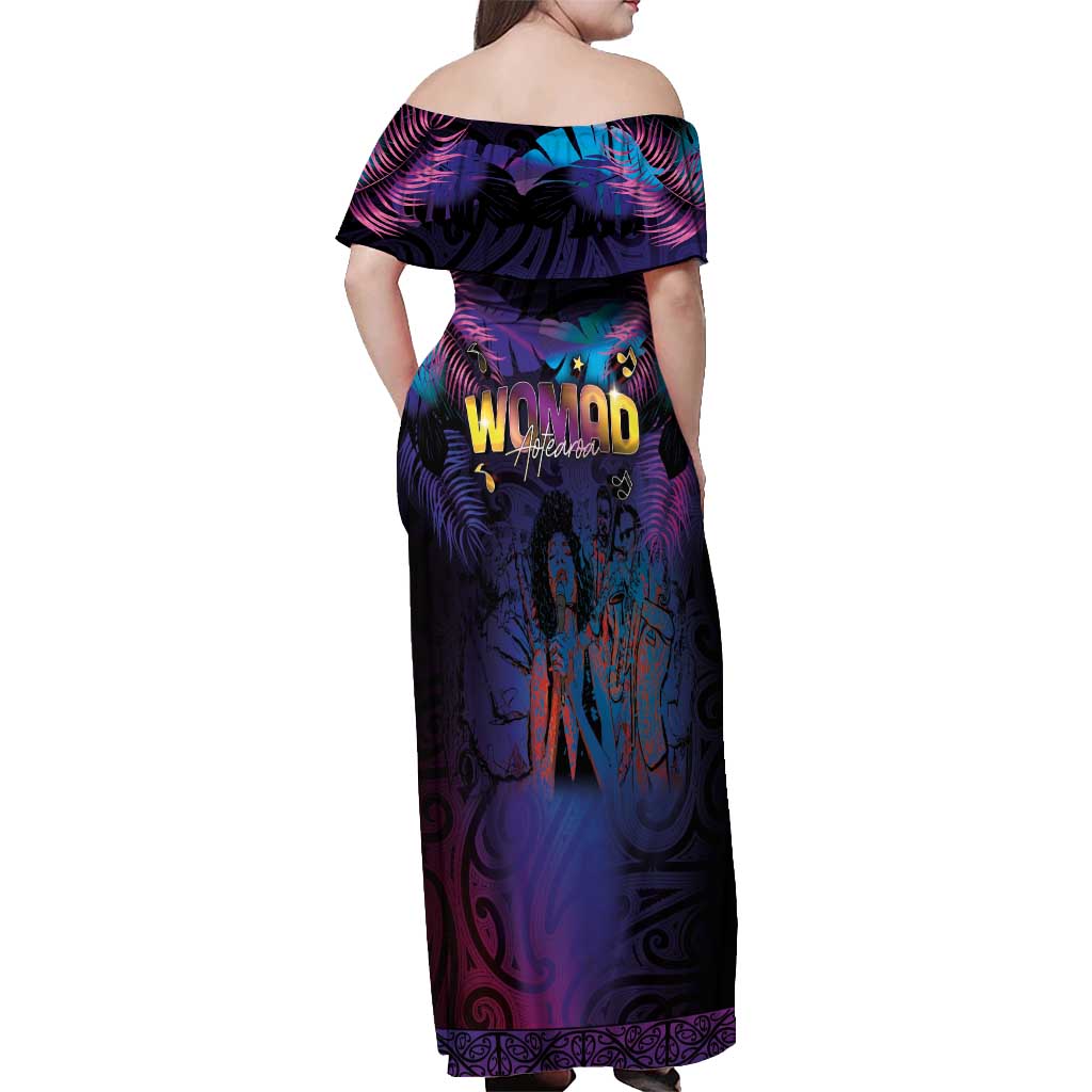 Aotearoa Arts Festival 2025 Off Shoulder Maxi Dress Maori Music Art Dance - Rhythmic Vibes LT03 - Polynesian Pride