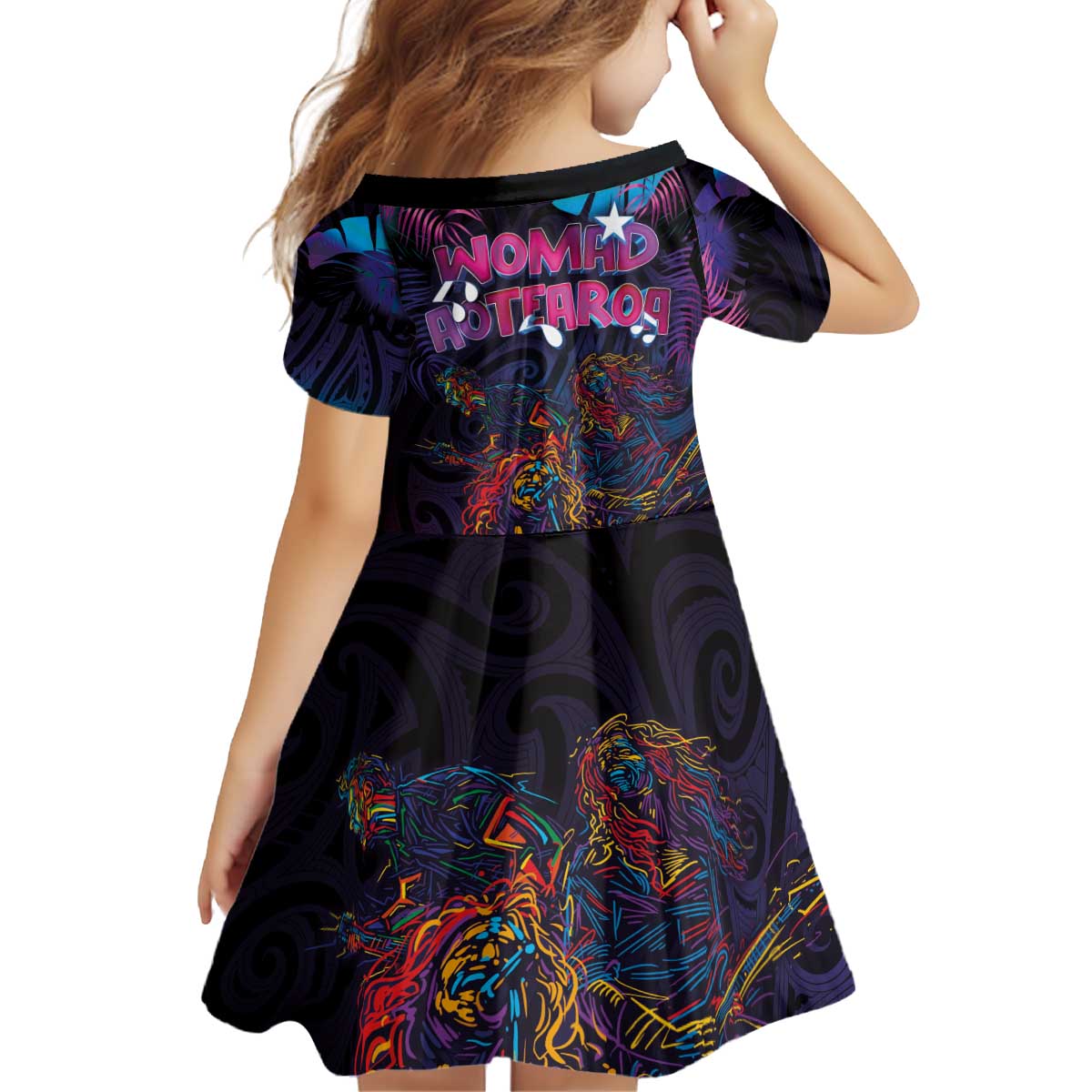 Aotearoa Arts Festival 2025 Kid Short Sleeve Dress Maori Performing Art and Music - Rhythmic Vibes LT03 - Polynesian Pride
