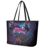 Aotearoa Arts Festival 2025 Leather Tote Bag Maori Performing Art and Music - Rhythmic Vibes
