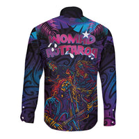 Aotearoa Arts Festival 2025 Long Sleeve Button Shirt Maori Performing Art and Music - Rhythmic Vibes