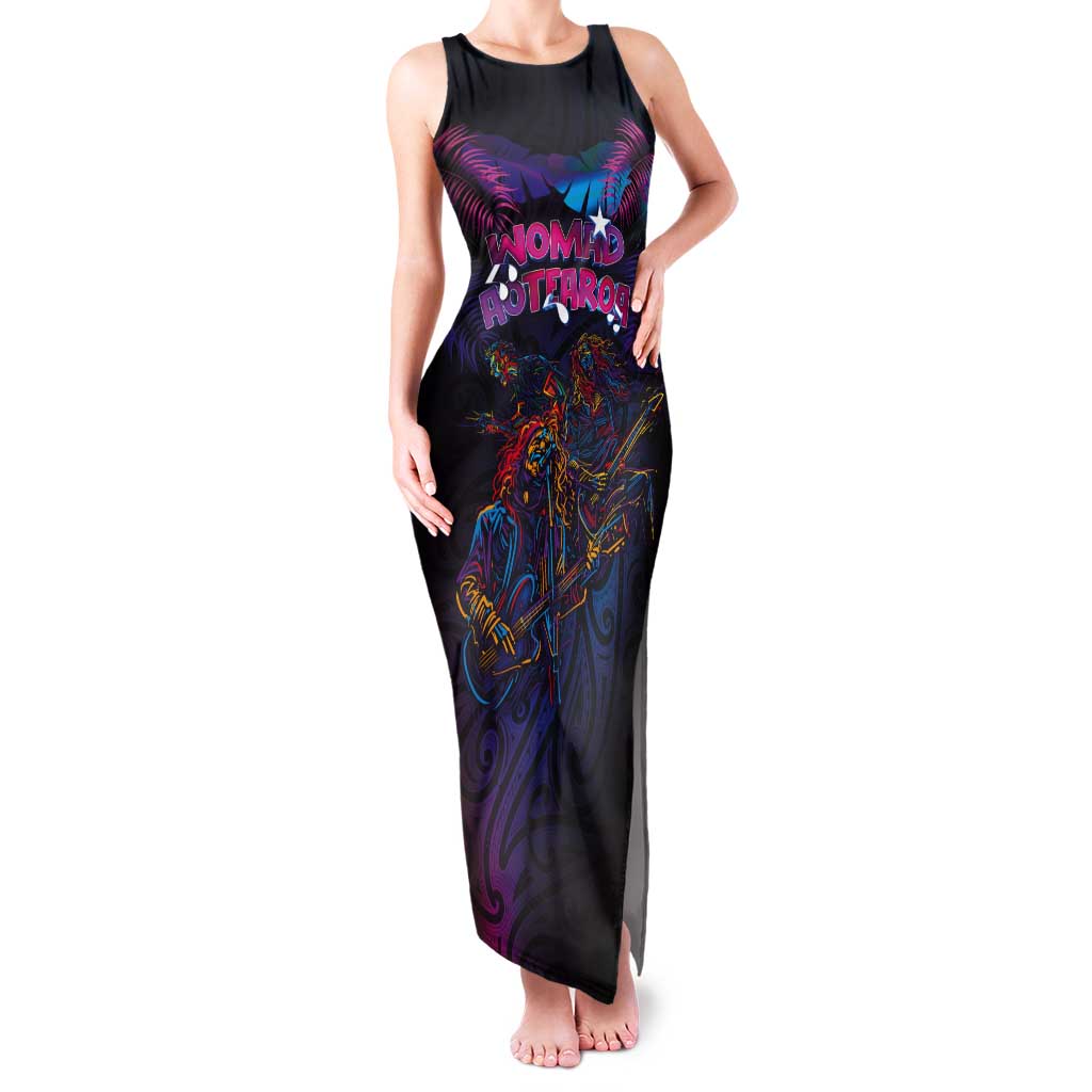 Aotearoa Arts Festival 2025 Tank Maxi Dress Maori Performing Art and Music - Rhythmic Vibes LT03 Women Black - Polynesian Pride