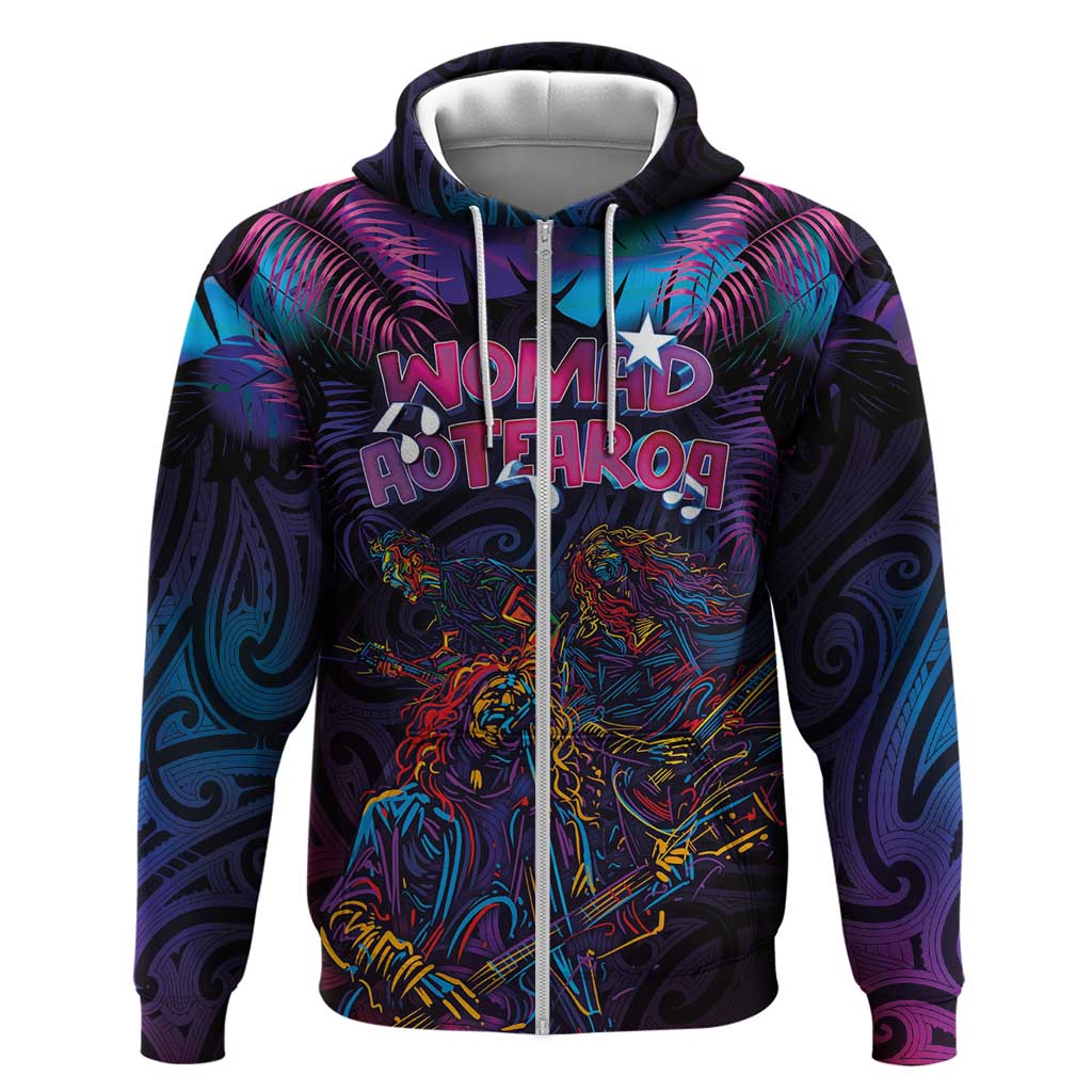 Aotearoa Arts Festival 2025 Zip Hoodie Maori Performing Art and Music - Rhythmic Vibes LT03 Zip Hoodie Black - Polynesian Pride