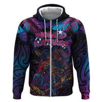 Aotearoa Arts Festival 2025 Zip Hoodie Maori Performing Art and Music - Rhythmic Vibes LT03 Zip Hoodie Black - Polynesian Pride