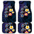 Hawaiian Turtles and Plumeria Car Mats Polynesian Art Tribal Tattoo Dark Aqua Color