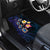 Hawaiian Turtles and Plumeria Car Mats Polynesian Art Tribal Tattoo Dark Aqua Color