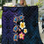 Hawaiian Turtles and Plumeria Quilt Polynesian Art Tribal Tattoo Dark Aqua Color