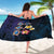 Hawaiian Turtles and Plumeria Sarong Polynesian Art Tribal Tattoo Dark Aqua Color