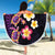 Hawaiian Turtles and Plumeria Beach Blanket Polynesian Art Tribal Tattoo Deep Violet Color