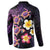 Hawaiian Turtles and Plumeria Button Sweatshirt Polynesian Art Tribal Tattoo Deep Violet Color