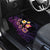 Hawaiian Turtles and Plumeria Car Mats Polynesian Art Tribal Tattoo Deep Violet Color