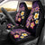 Hawaiian Turtles and Plumeria Car Seat Cover Polynesian Art Tribal Tattoo Deep Violet Color