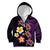 Hawaiian Turtles and Plumeria Kid Hoodie Polynesian Art Tribal Tattoo Deep Violet Color