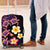 Hawaiian Turtles and Plumeria Luggage Cover Polynesian Art Tribal Tattoo Deep Violet Color