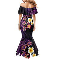 Hawaiian Turtles and Plumeria Mermaid Dress Polynesian Art Tribal Tattoo Deep Violet Color LT03 - Polynesian Pride