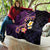 Hawaiian Turtles and Plumeria Quilt Polynesian Art Tribal Tattoo Deep Violet Color