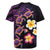 Hawaiian Turtles and Plumeria Rugby Jersey Polynesian Art Tribal Tattoo Deep Violet Color