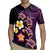 Hawaiian Turtles and Plumeria Rugby Jersey Polynesian Art Tribal Tattoo Deep Violet Color