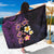 Hawaiian Turtles and Plumeria Sarong Polynesian Art Tribal Tattoo Deep Violet Color