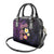 Hawaiian Turtles and Plumeria Shoulder Handbag Polynesian Art Tribal Tattoo Deep Violet Color