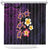 Hawaiian Turtles and Plumeria Shower Curtain Polynesian Art Tribal Tattoo Deep Violet Color