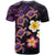 Hawaiian Turtles and Plumeria T Shirt Polynesian Art Tribal Tattoo Deep Violet Color