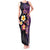 Hawaiian Turtles and Plumeria Tank Maxi Dress Polynesian Art Tribal Tattoo Deep Violet Color