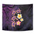 Hawaiian Turtles and Plumeria Tapestry Polynesian Art Tribal Tattoo Deep Violet Color