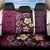 Hawaiian Turtles and Plumeria Back Car Seat Cover Polynesian Art Tribal Tattoo Cerise