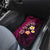 Hawaiian Turtles and Plumeria Car Mats Polynesian Art Tribal Tattoo Cerise