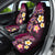 Hawaiian Turtles and Plumeria Car Seat Cover Polynesian Art Tribal Tattoo Cerise