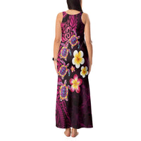 Hawaiian Turtles and Plumeria Tank Maxi Dress Polynesian Art Tribal Tattoo Cerise LT03 - Polynesian Pride