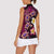 Hawaiian Turtles and Plumeria Women Sleeveless Polo Shirt Polynesian Art Tribal Tattoo Cerise