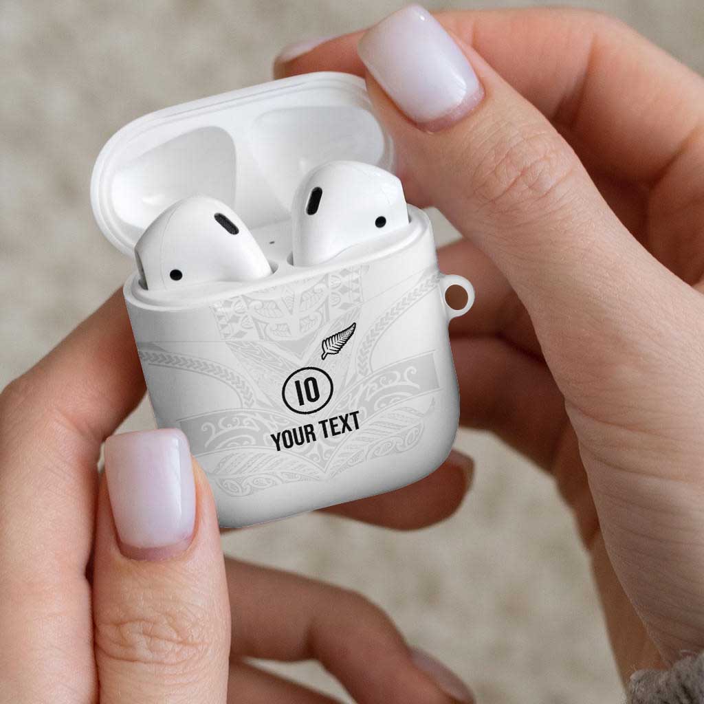 Custom New Zealand Football AirPods Case The Whites-Sporty T90 Style LT03 - Polynesian Pride