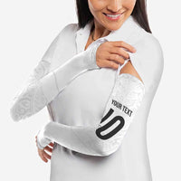 Custom New Zealand Football Arm Sleeves The Whites-Sporty T90 Style LT03 - Polynesian Pride
