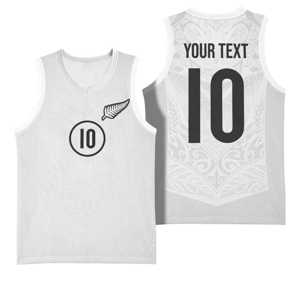 Custom New Zealand Football Basketball Jersey The Whites-Sporty T90 Style LT03 - Polynesian Pride