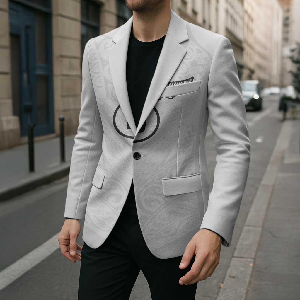 Custom New Zealand Football Blazer The Whites-Sporty T90 Style - Polynesian Pride