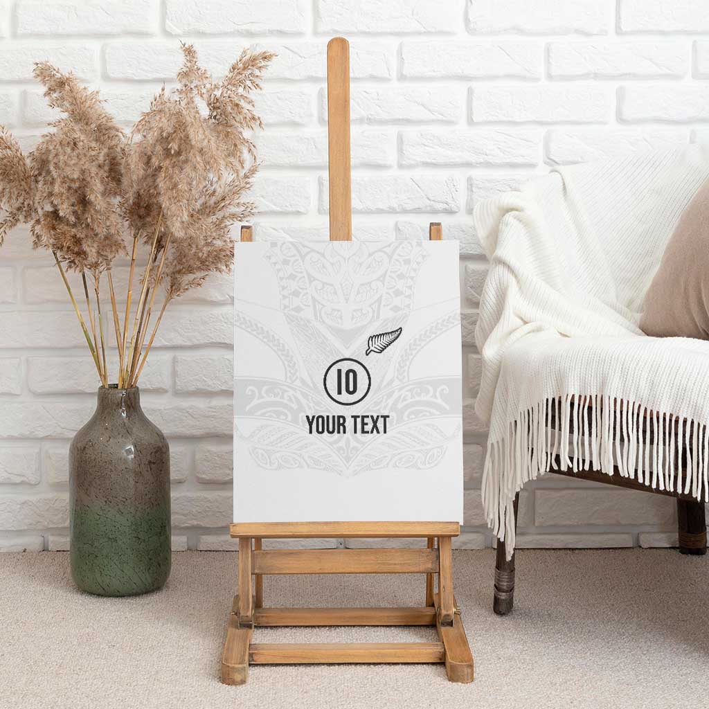 Custom New Zealand Football Canvas Wall Art The Whites-Sporty T90 Style - Polynesian Pride
