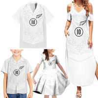 Custom New Zealand Football Family Matching Summer Maxi Dress and Hawaiian Shirt The Whites-Sporty T90 Style LT03 - Polynesian Pride