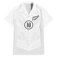 Custom New Zealand Football Family Matching Summer Maxi Dress and Hawaiian Shirt The Whites-Sporty T90 Style LT03 Dad's Shirt - Short Sleeve White - Polynesian Pride