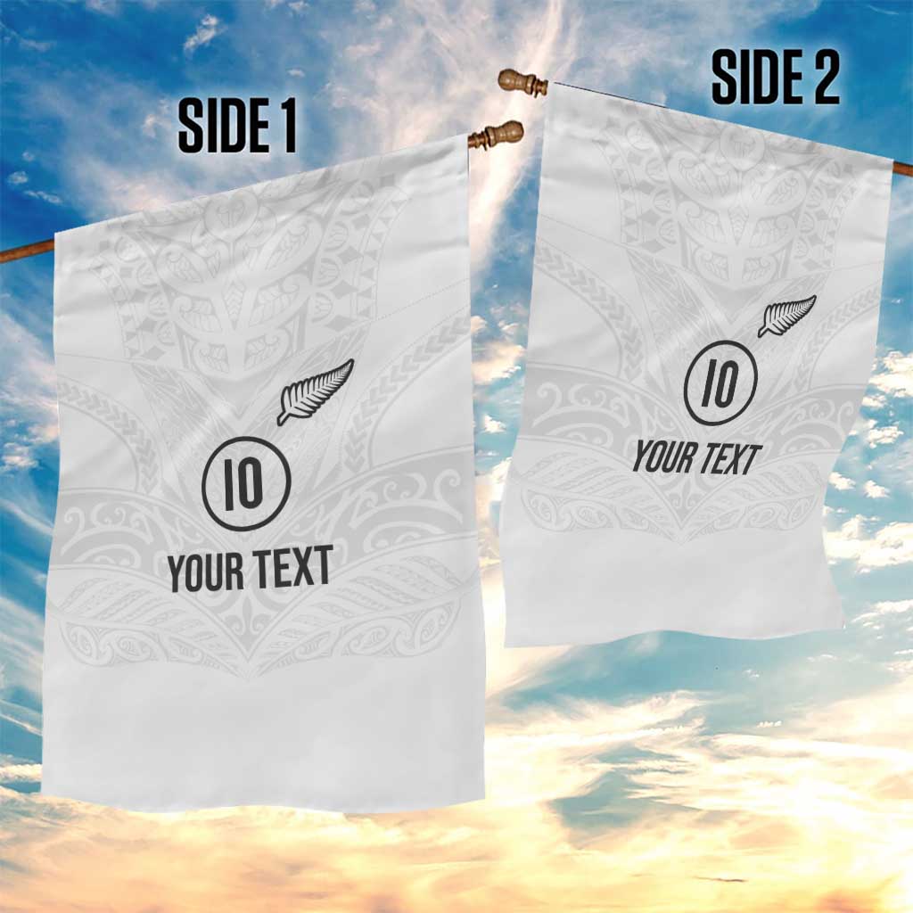 Custom New Zealand Football Garden Flag The Whites-Sporty T90 Style LT03 - Polynesian Pride