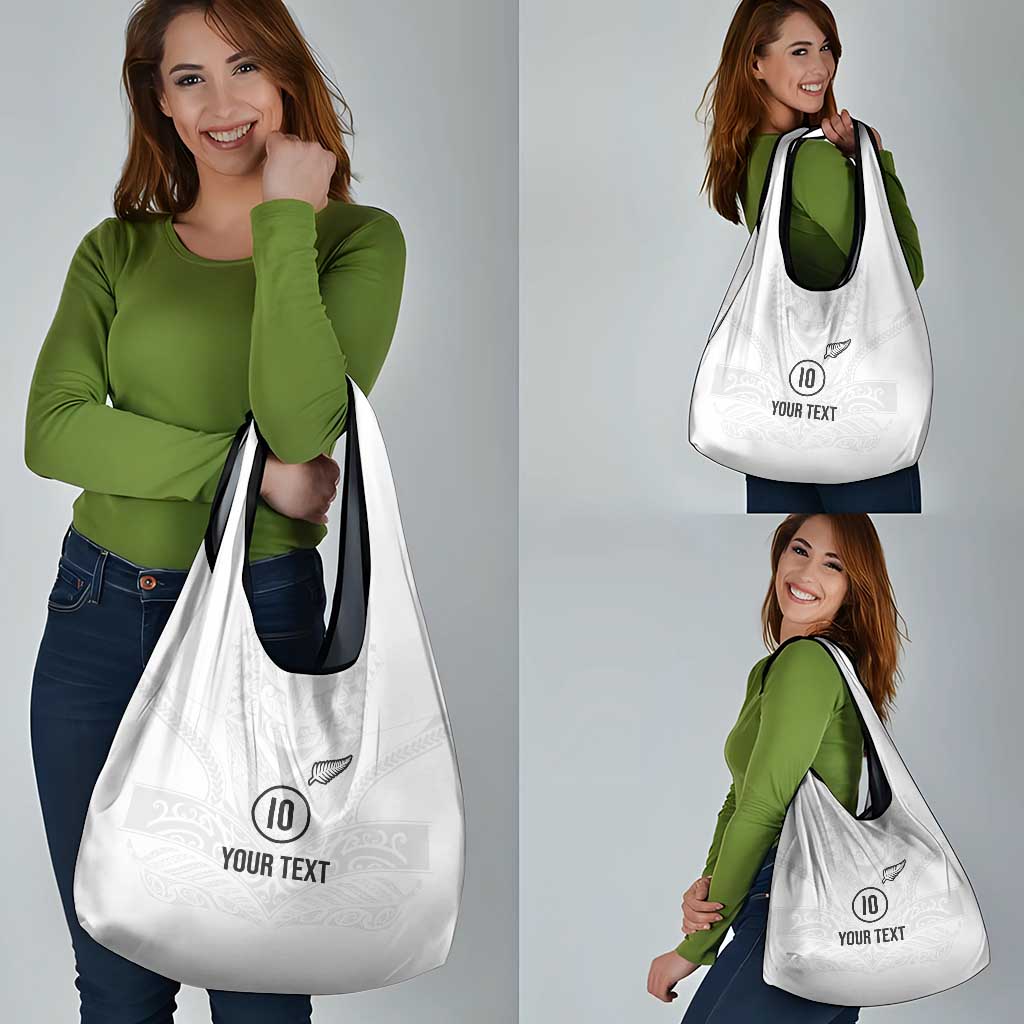 Custom New Zealand Football Grocery Bag The Whites-Sporty T90 Style LT03 - Polynesian Pride
