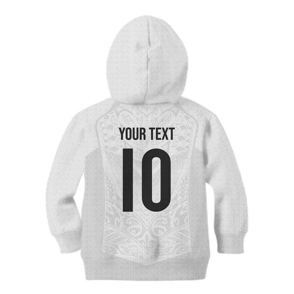 Custom New Zealand Football Kid Hoodie The Whites-Sporty T90 Style LT03 - Polynesian Pride