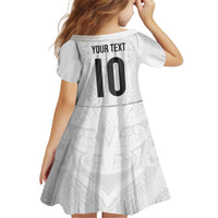 Custom New Zealand Football Kid Short Sleeve Dress The Whites-Sporty T90 Style LT03 - Polynesian Pride