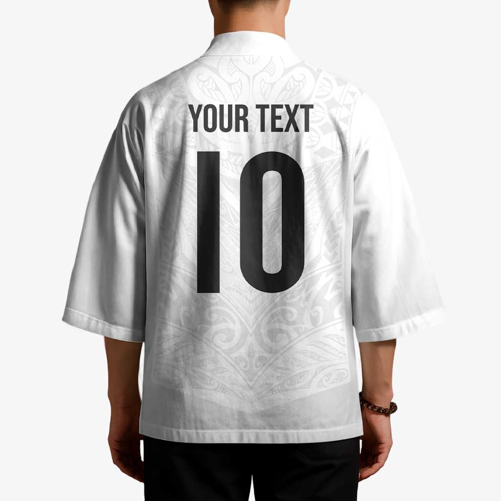 Custom New Zealand Football Kimono The Whites-Sporty T90 Style - Polynesian Pride