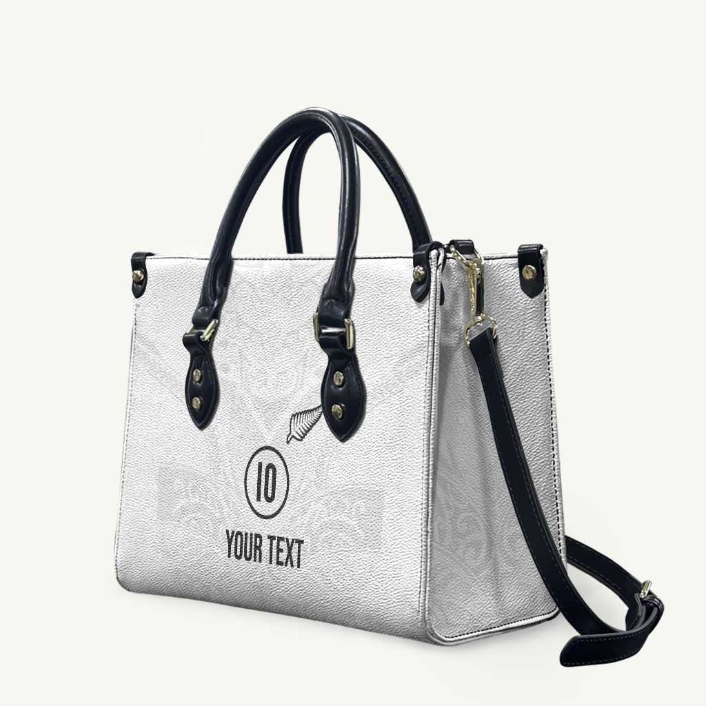 Custom New Zealand Football Leather Bag The Whites-Sporty T90 Style - Polynesian Pride