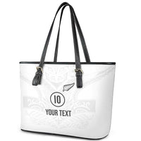 Custom New Zealand Football Leather Tote Bag The Whites-Sporty T90 Style LT03 - Polynesian Pride