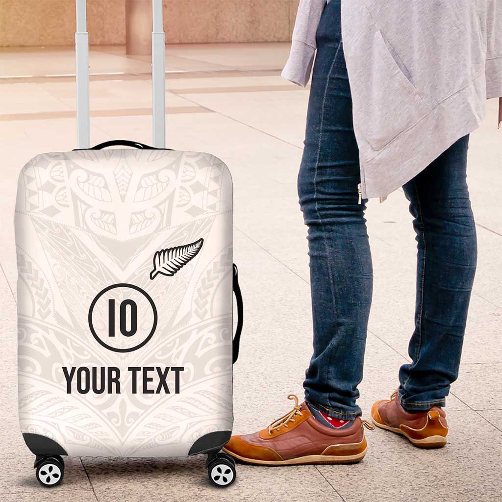 Custom New Zealand Football Luggage Cover The Whites-Sporty T90 Style LT03 White - Polynesian Pride