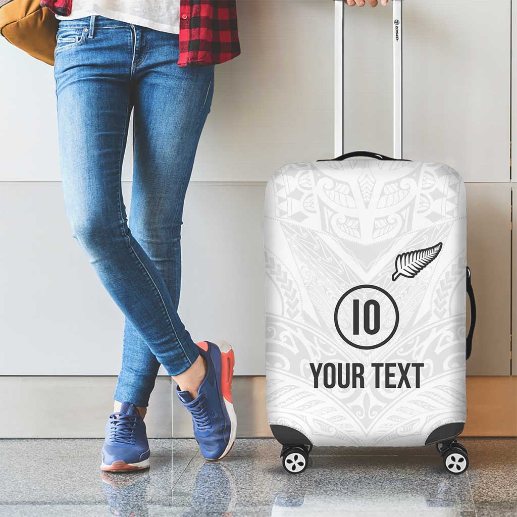 Custom New Zealand Football Luggage Cover The Whites-Sporty T90 Style LT03 - Polynesian Pride