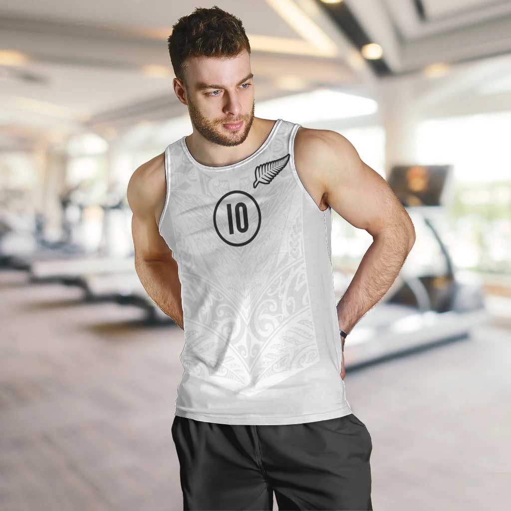 Custom New Zealand Football Men Tank Top The Whites-Sporty T90 Style LT03 White - Polynesian Pride