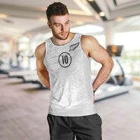 Custom New Zealand Football Men Tank Top The Whites-Sporty T90 Style LT03 White - Polynesian Pride